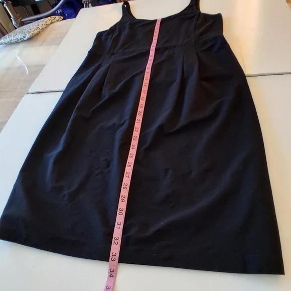 Eileen Fisher Stretch Crepe Sleeveless Sheath Dress Sz Large Black LBD - Picture 8 of 9